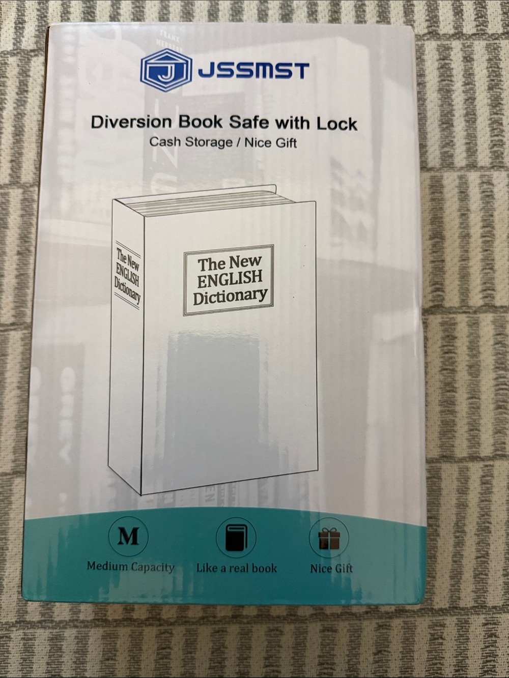 White Diversion Book Safe with Lock